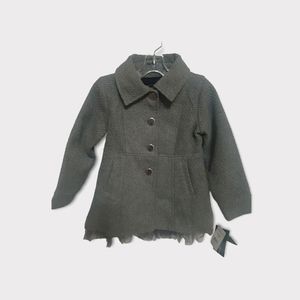 Steve Madden Girl's Metallic Faux Wool Peacoat Gray
